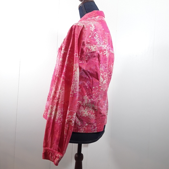 Coldwater Creek Pink medium beaded embroidered jacket - Picture 3 of 6